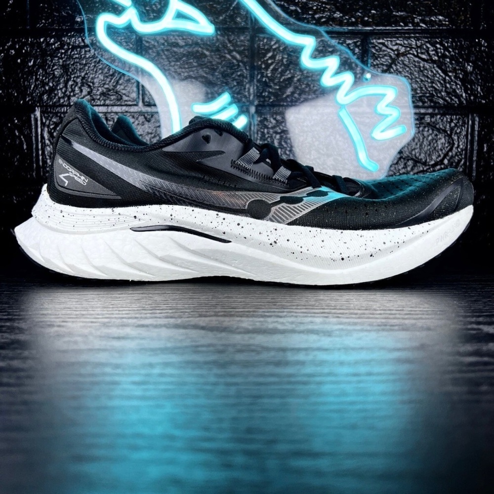 Saucony Endorphin Speed 4 Men’s Marathon Running Plated Shoes Black White - 12 - Picture 2 of 6